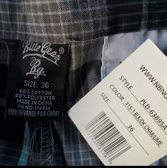 Blue Gear Men's Plaid shorts - Picture 2 of 4